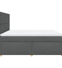 Boxspringbett mit Matratze Dunkelgrau 180x200 cm Stoff