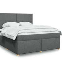 Boxspringbett mit Matratze Dunkelgrau 180x200 cm Stoff