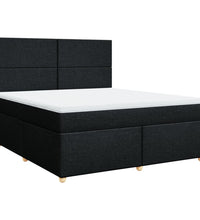 Boxspringbett mit Matratze Schwarz 180x200 cm Stoff