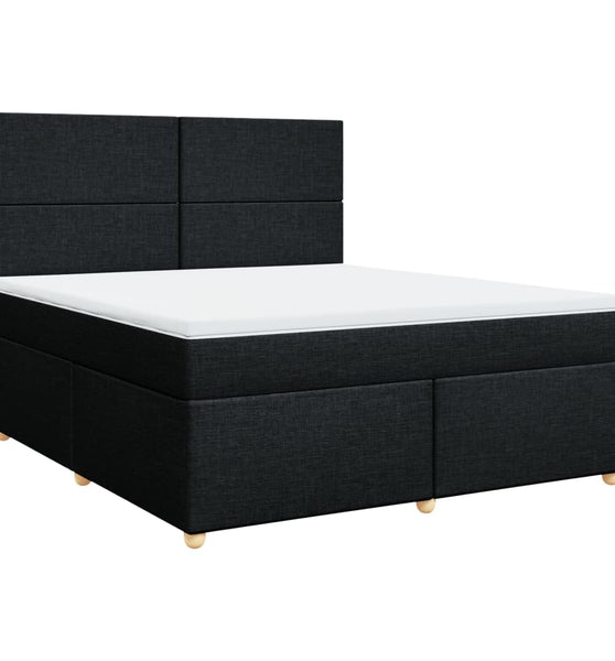 Boxspringbett mit Matratze Schwarz 180x200 cm Stoff