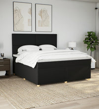 Boxspringbett mit Matratze Schwarz 180x200 cm Stoff