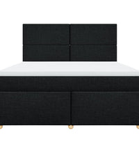 Boxspringbett mit Matratze Schwarz 180x200 cm Stoff
