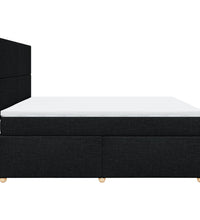 Boxspringbett mit Matratze Schwarz 180x200 cm Stoff