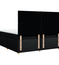 Boxspringbett mit Matratze Schwarz 180x200 cm Stoff