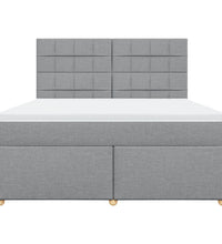 Boxspringbett mit Matratze Hellgrau 180x200 cm Stoff