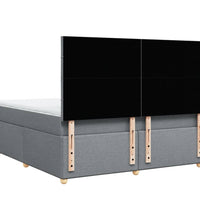 Boxspringbett mit Matratze Hellgrau 180x200 cm Stoff