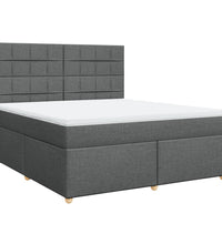 Boxspringbett mit Matratze Dunkelgrau 180x200 cm Stoff