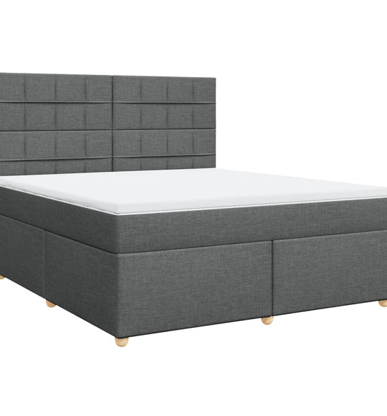 Boxspringbett mit Matratze Dunkelgrau 180x200 cm Stoff