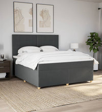 Boxspringbett mit Matratze Dunkelgrau 180x200 cm Stoff
