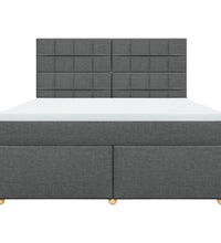 Boxspringbett mit Matratze Dunkelgrau 180x200 cm Stoff