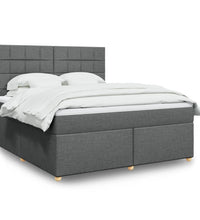 Boxspringbett mit Matratze Dunkelgrau 180x200 cm Stoff