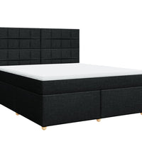 Boxspringbett mit Matratze Schwarz 180x200 cm Stoff