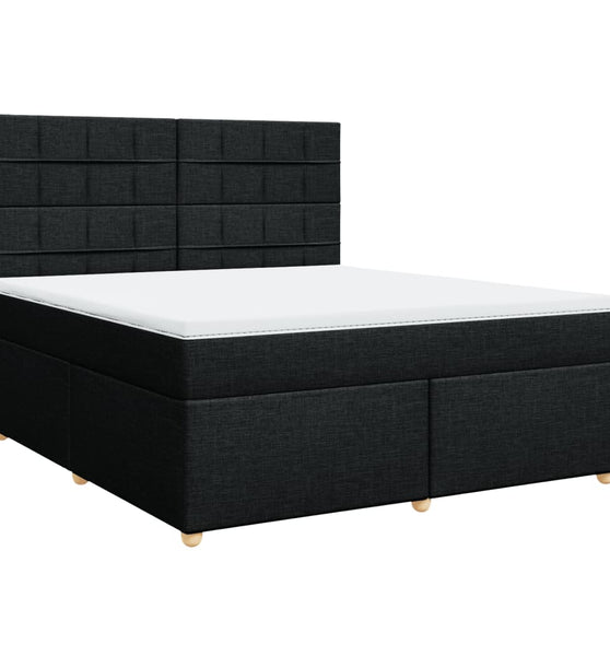 Boxspringbett mit Matratze Schwarz 180x200 cm Stoff
