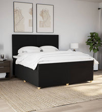 Boxspringbett mit Matratze Schwarz 180x200 cm Stoff