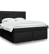 Boxspringbett mit Matratze Schwarz 180x200 cm Stoff