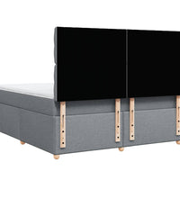 Boxspringbett mit Matratze Hellgrau 180x200 cm Stoff