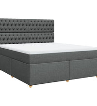 Boxspringbett mit Matratze Dunkelgrau 180x200 cm Stoff