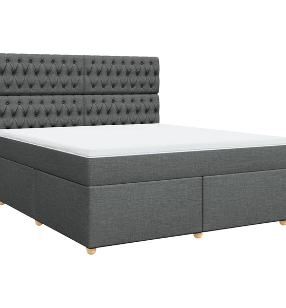 Boxspringbett mit Matratze Dunkelgrau 180x200 cm Stoff