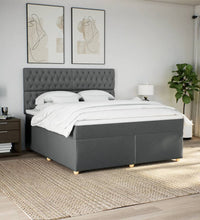 Boxspringbett mit Matratze Dunkelgrau 180x200 cm Stoff