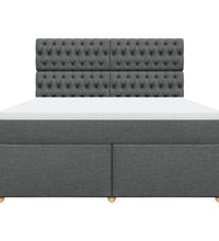 Boxspringbett mit Matratze Dunkelgrau 180x200 cm Stoff