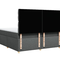 Boxspringbett mit Matratze Dunkelgrau 180x200 cm Stoff