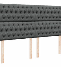 Boxspringbett mit Matratze Dunkelgrau 180x200 cm Stoff