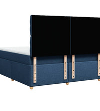 Boxspringbett mit Matratze Blau 180x200 cm Stoff