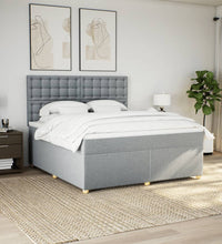 Boxspringbett mit Matratze Hellgrau 180x200 cm Stoff