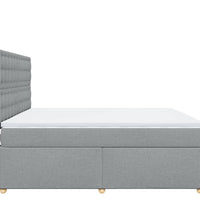Boxspringbett mit Matratze Hellgrau 180x200 cm Stoff