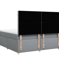 Boxspringbett mit Matratze Hellgrau 180x200 cm Stoff