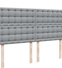 Boxspringbett mit Matratze Hellgrau 180x200 cm Stoff