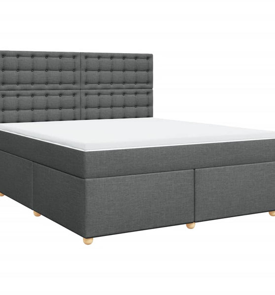 Boxspringbett mit Matratze Dunkelgrau 180x200 cm Stoff