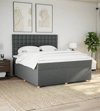 Boxspringbett mit Matratze Dunkelgrau 180x200 cm Stoff