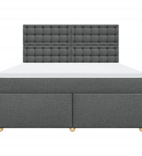 Boxspringbett mit Matratze Dunkelgrau 180x200 cm Stoff