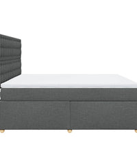 Boxspringbett mit Matratze Dunkelgrau 180x200 cm Stoff