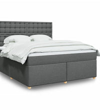 Boxspringbett mit Matratze Dunkelgrau 180x200 cm Stoff