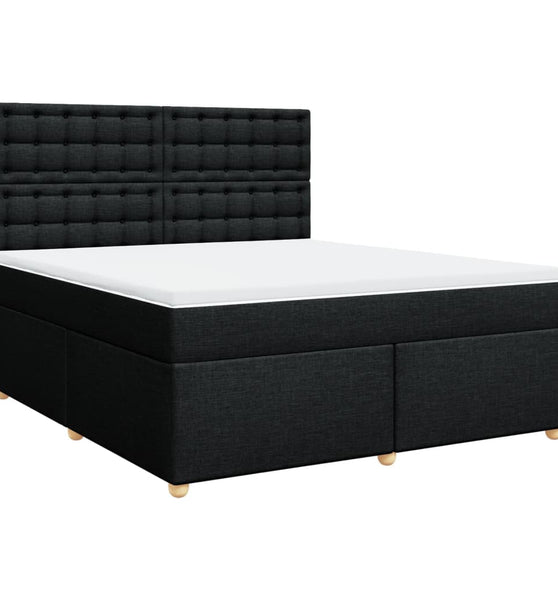 Boxspringbett mit Matratze Schwarz 180x200 cm Stoff