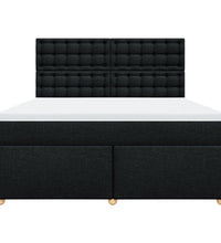 Boxspringbett mit Matratze Schwarz 180x200 cm Stoff