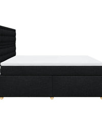 Boxspringbett mit Matratze Schwarz 180x200 cm Stoff