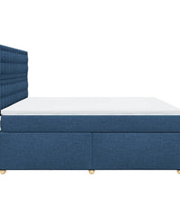 Boxspringbett mit Matratze Blau 180x200 cm Stoff