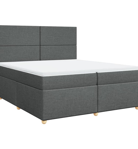 Boxspringbett mit Matratze Dunkelgrau 200x200 cm Stoff