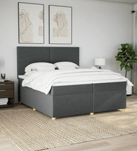 Boxspringbett mit Matratze Dunkelgrau 200x200 cm Stoff