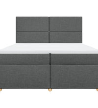 Boxspringbett mit Matratze Dunkelgrau 200x200 cm Stoff