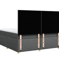 Boxspringbett mit Matratze Dunkelgrau 200x200 cm Stoff
