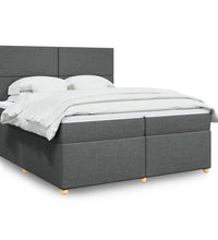 Boxspringbett mit Matratze Dunkelgrau 200x200 cm Stoff