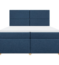 Boxspringbett mit Matratze Blau 200x200 cm Stoff