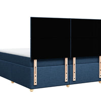 Boxspringbett mit Matratze Blau 200x200 cm Stoff