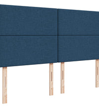 Boxspringbett mit Matratze Blau 200x200 cm Stoff