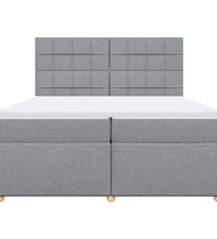 Boxspringbett mit Matratze Hellgrau 200x200 cm Stoff