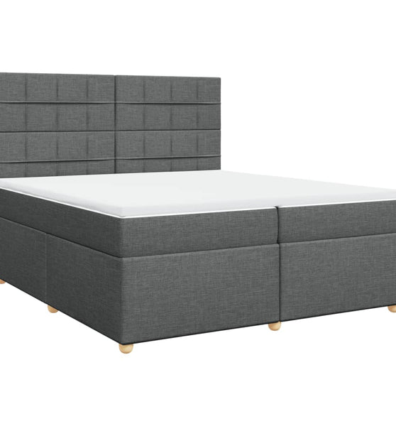 Boxspringbett mit Matratze Dunkelgrau 200x200 cm Stoff